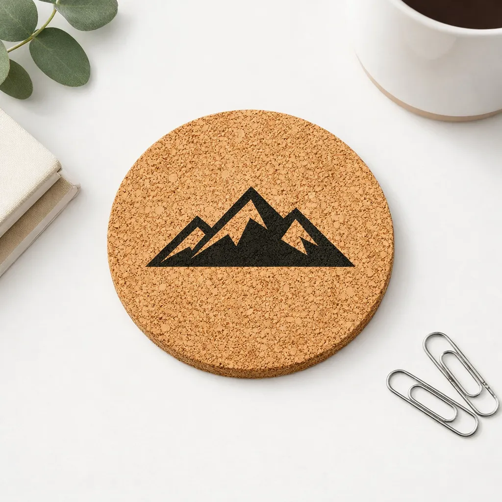 Engraved cork coasters