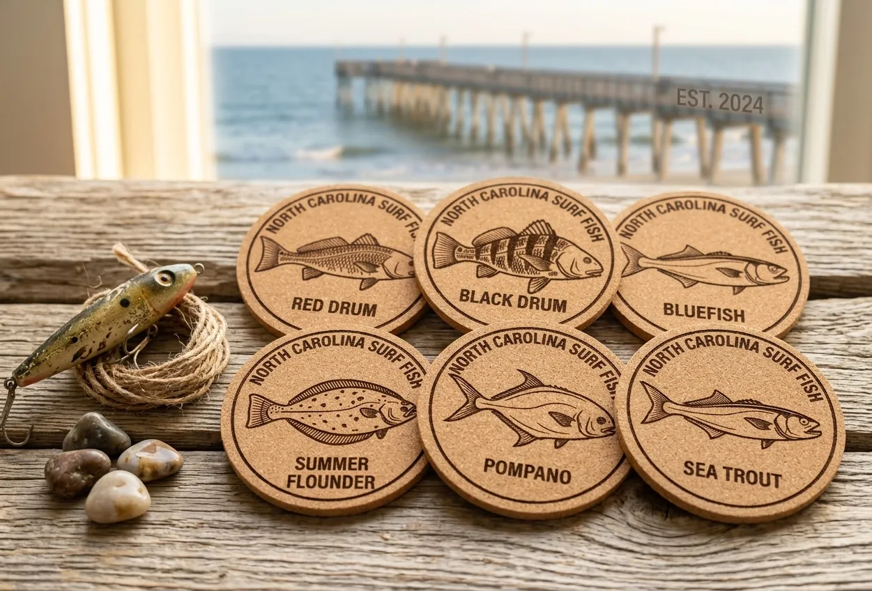 NC Surf Fish & Coastal Coaster Sets